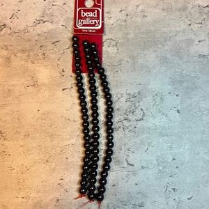 NWT Black Hematite Round Stone Beads